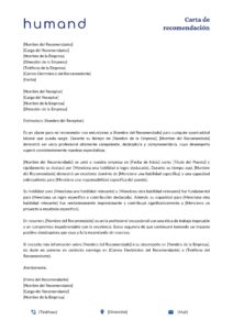 Carta de recomendación laboral - Humand